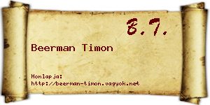 Beerman Timon névjegykártya